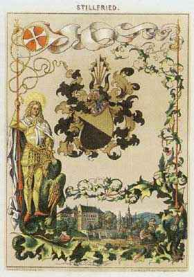Erb šlechtiského rodu Štylfrýdů z Ratenic (von Stillfried und Rattonitz) na obálce knihy.